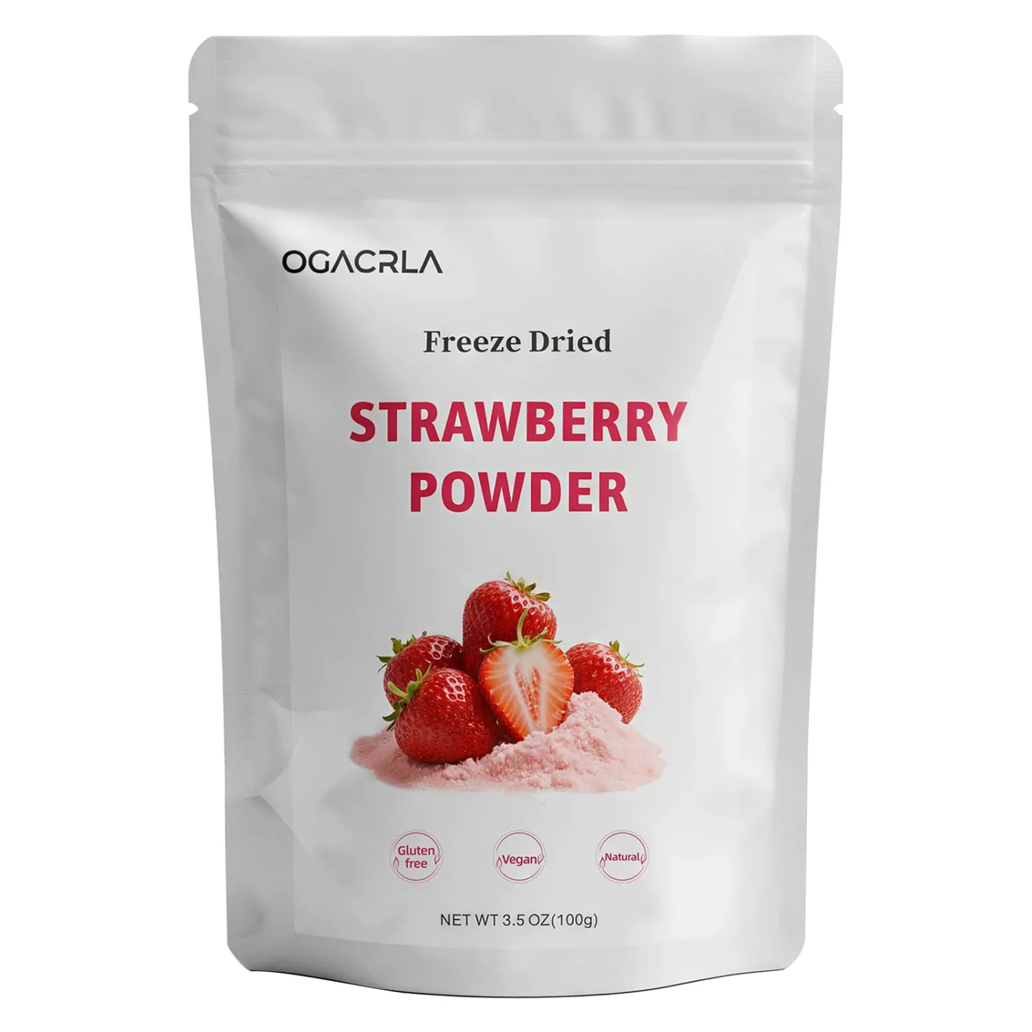 Strawberry Powder - Freeze Dried 100% Natural Fruit Powder Rich In Antioxidants,Suitable for Smoothies,Baking,Flavoring & Drinks,Suitable for Vegans,Gluten Free,No Sugar | 3.52 Oz (100g)