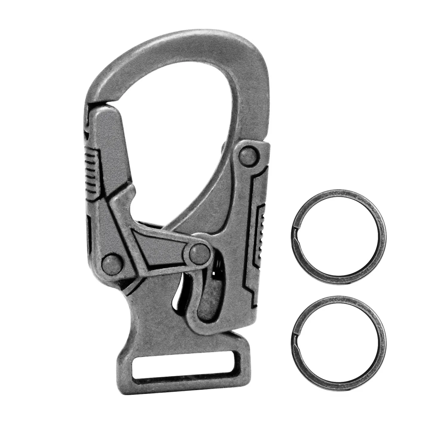 Ahiller Carabiner Clip,1.9'' Alloy Car Keychain Clip with 2 Key Ring,Outdoor Hooks,Small Key Holder for Man and Women