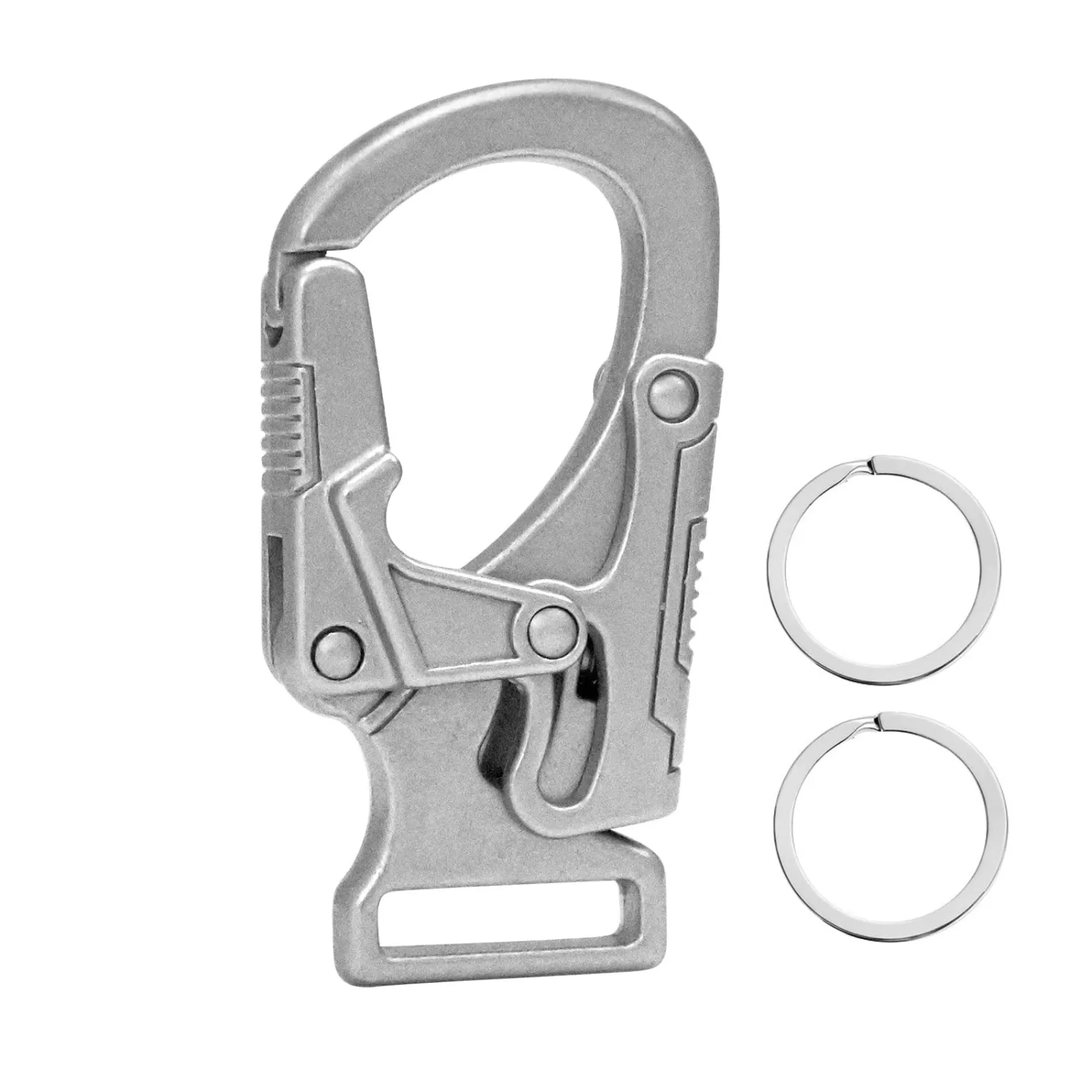 Ahiller Carabiner Clip,1.9'' Alloy Car Keychain Clip with 2 Key Ring,Outdoor Hooks,Small Key Holder for Man and Women