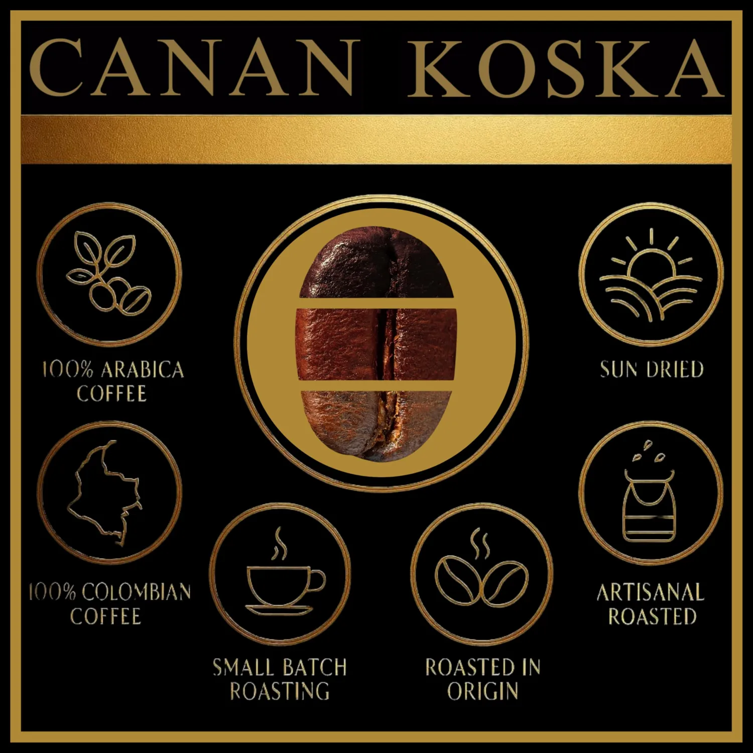 Canan Koska Whole Bean Colombian Coffee 12 oz (340g) – Medium Roast Premium Arabica Beans – Fresh Roasted in USA – Specialty Coffee for Espresso & Filter
