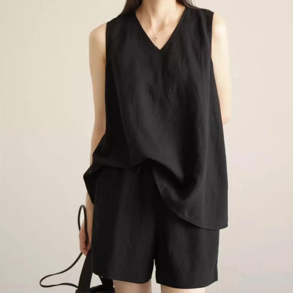 Womens Loose Casual Solid-color Fashion Two-piece Set