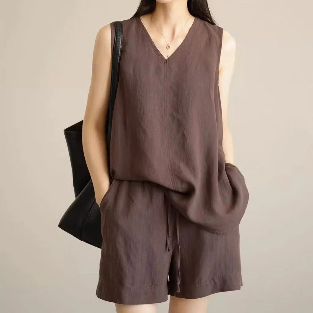 Womens Loose Casual Solid-color Fashion Two-piece Set