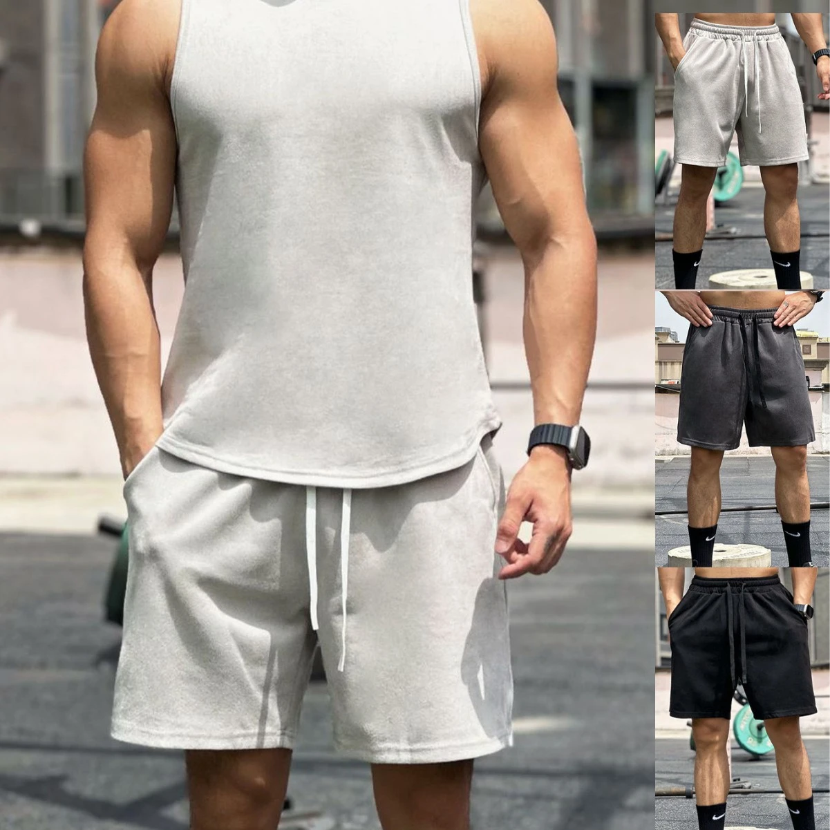 Muscle-fit Basketball Suede Pants For Men