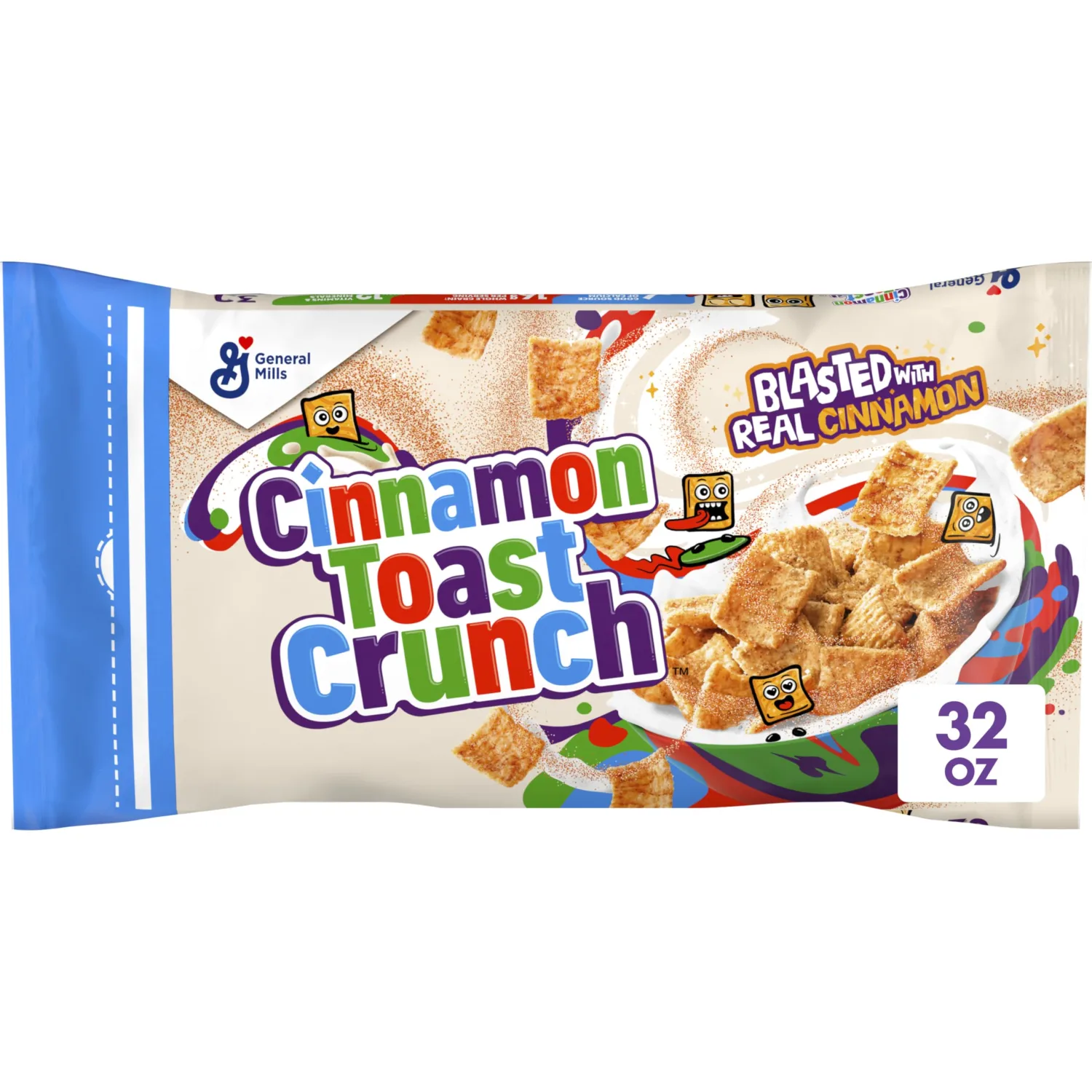 Cinnamon Toast Crunch Breakfast Cereal, Crispy Cinnamon Cereal, Value Bag, 32 oz