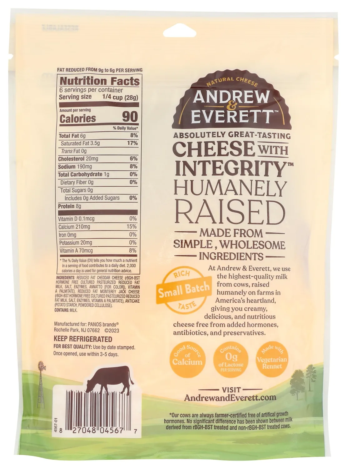 Andrew & Everett Shredded Reduced Fat Mexican Blend, 6 OZ