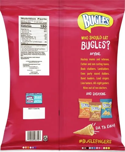 Bugles Original Crispy Corn Snacks, Family Size, Corn Chips, 14.5 oz