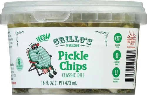 GRILLOS PICKLES Classic Dill Pickle Chips, 16 FZ