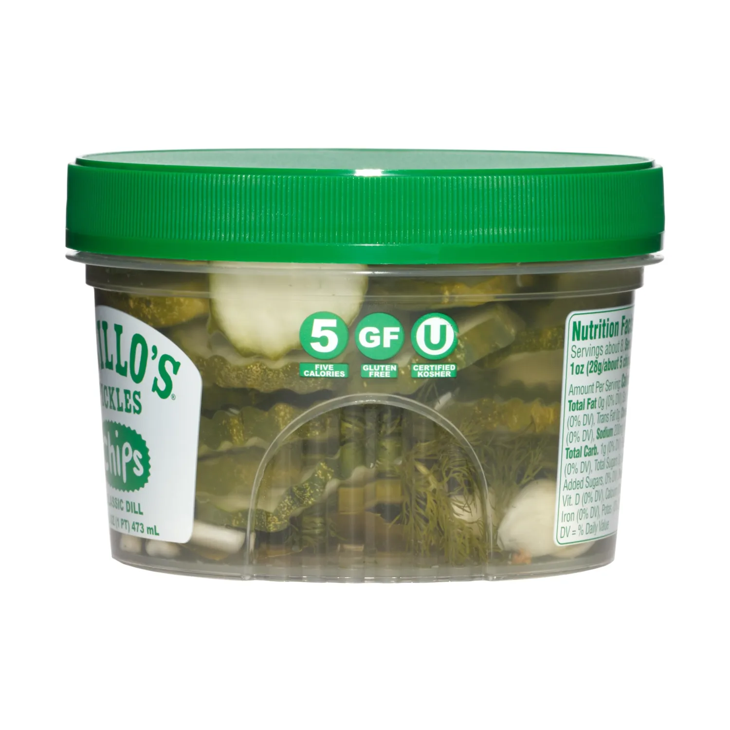 GRILLOS PICKLES Classic Dill Pickle Chips, 16 FZ