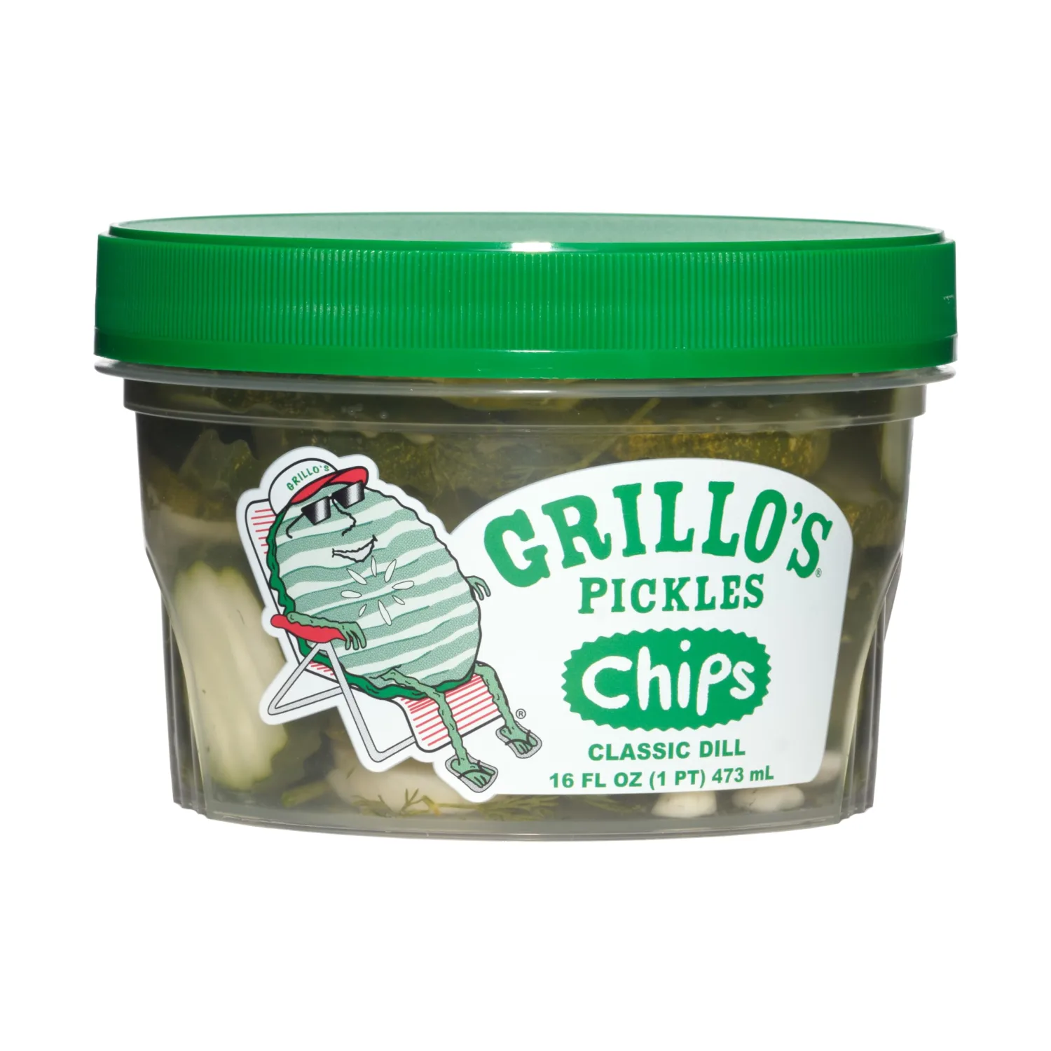 GRILLOS PICKLES Classic Dill Pickle Chips, 16 FZ