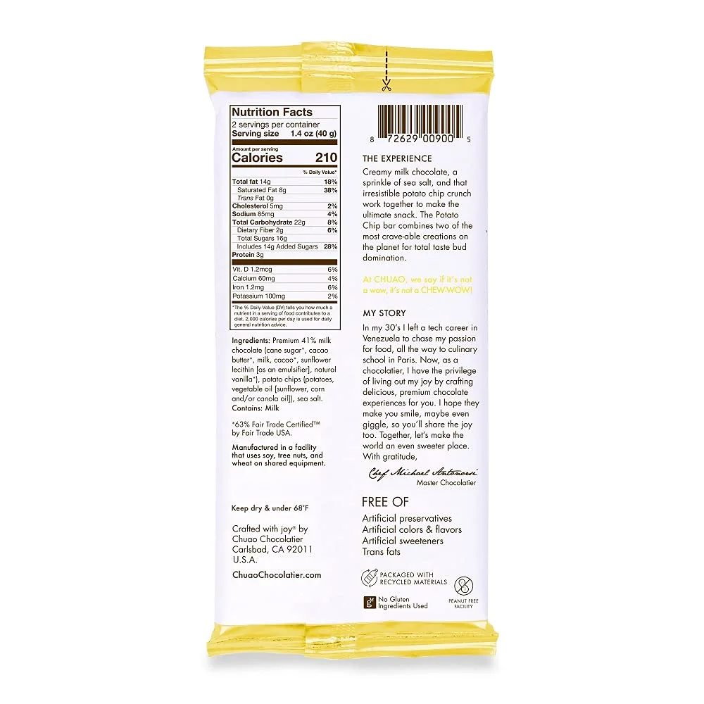 Chuao Chocolatier Potato Chip All Natural - 2.8 Oz.