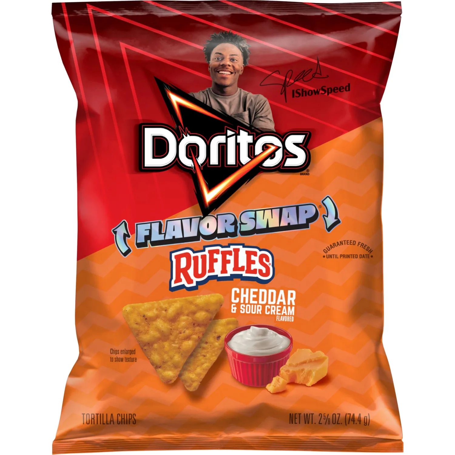 Doritos Ruffles Cheddar & Sour Cream Flavor Swap Tortilla Chips, 2.875 oz Bag