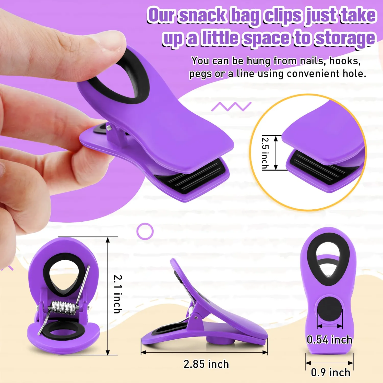 FINDMAG Chip Clips, 12 Pack Magnetic Bag Clips with Airtight Seal for Chips, Kitchen Clip with Magnet for Fridge, Plastic Assorted Colors Bag Clip for Food Storage, Snack Organization, RV Accessories