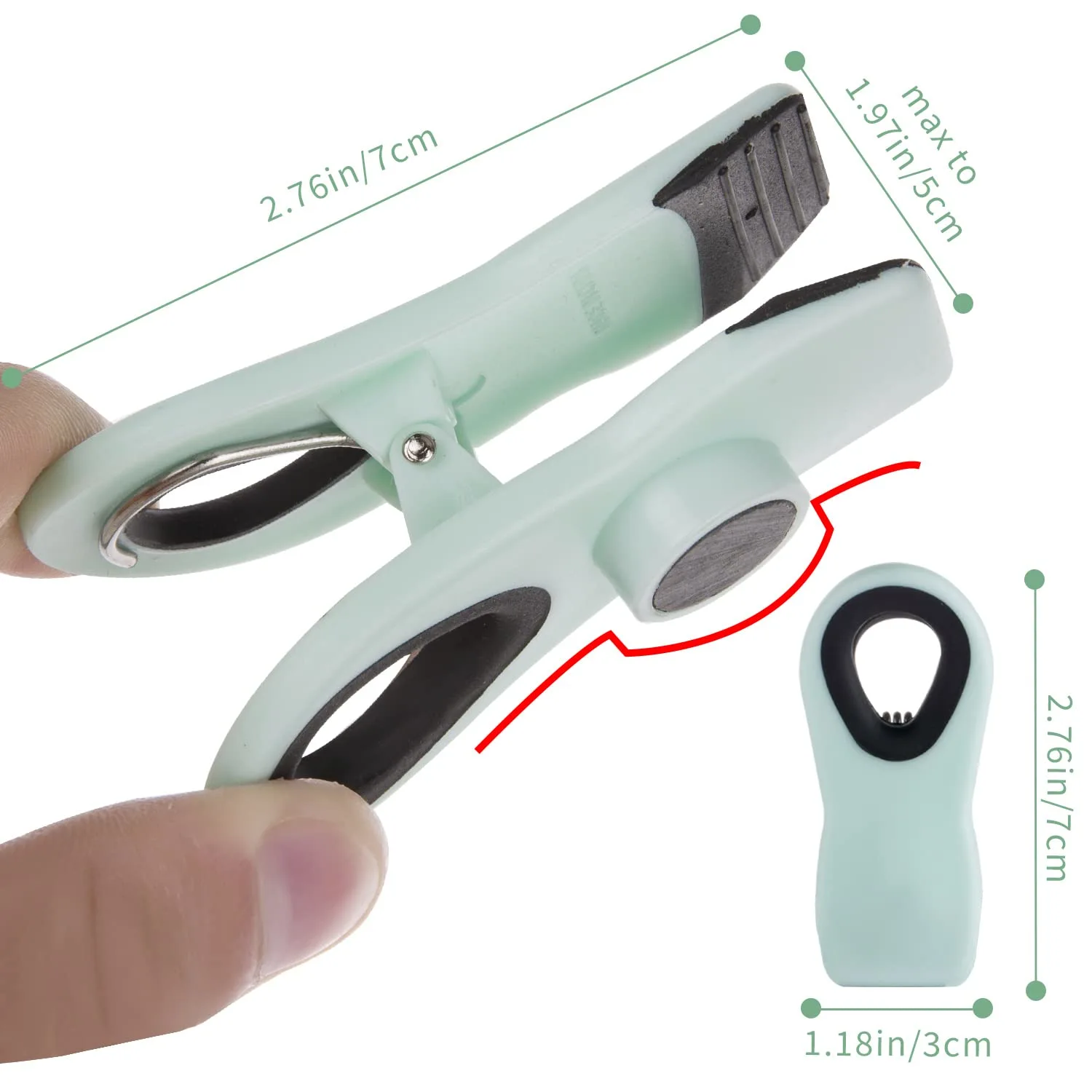 Magnetic Chip Clips - 8pcs Blue, Ideal for Food Packages