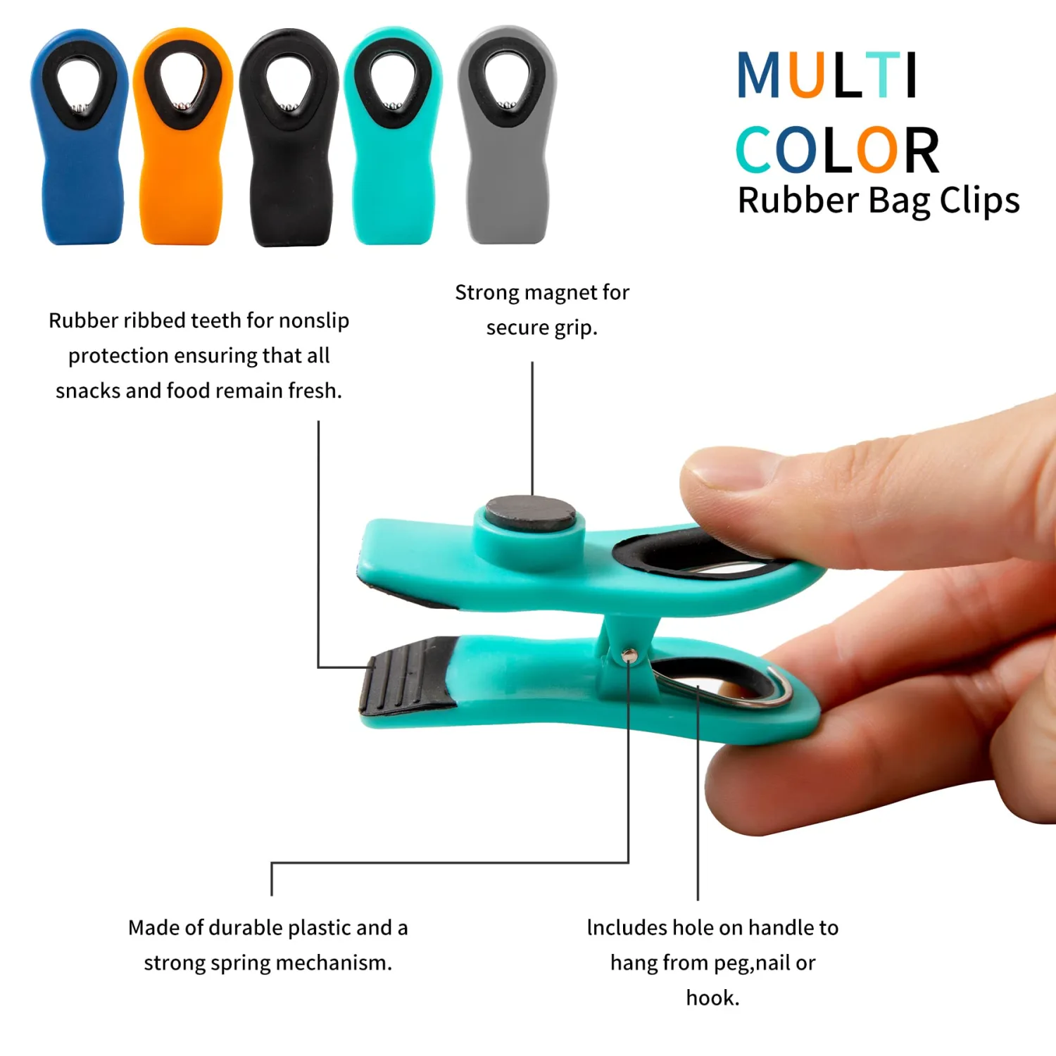 Chip Clips Bread Clips Bag Clips Magnetic Clips Chip Clip Chip Clips Bag Clips Food Clips Clips for Food Packages Chip Bag Clip (10pcs Grey)