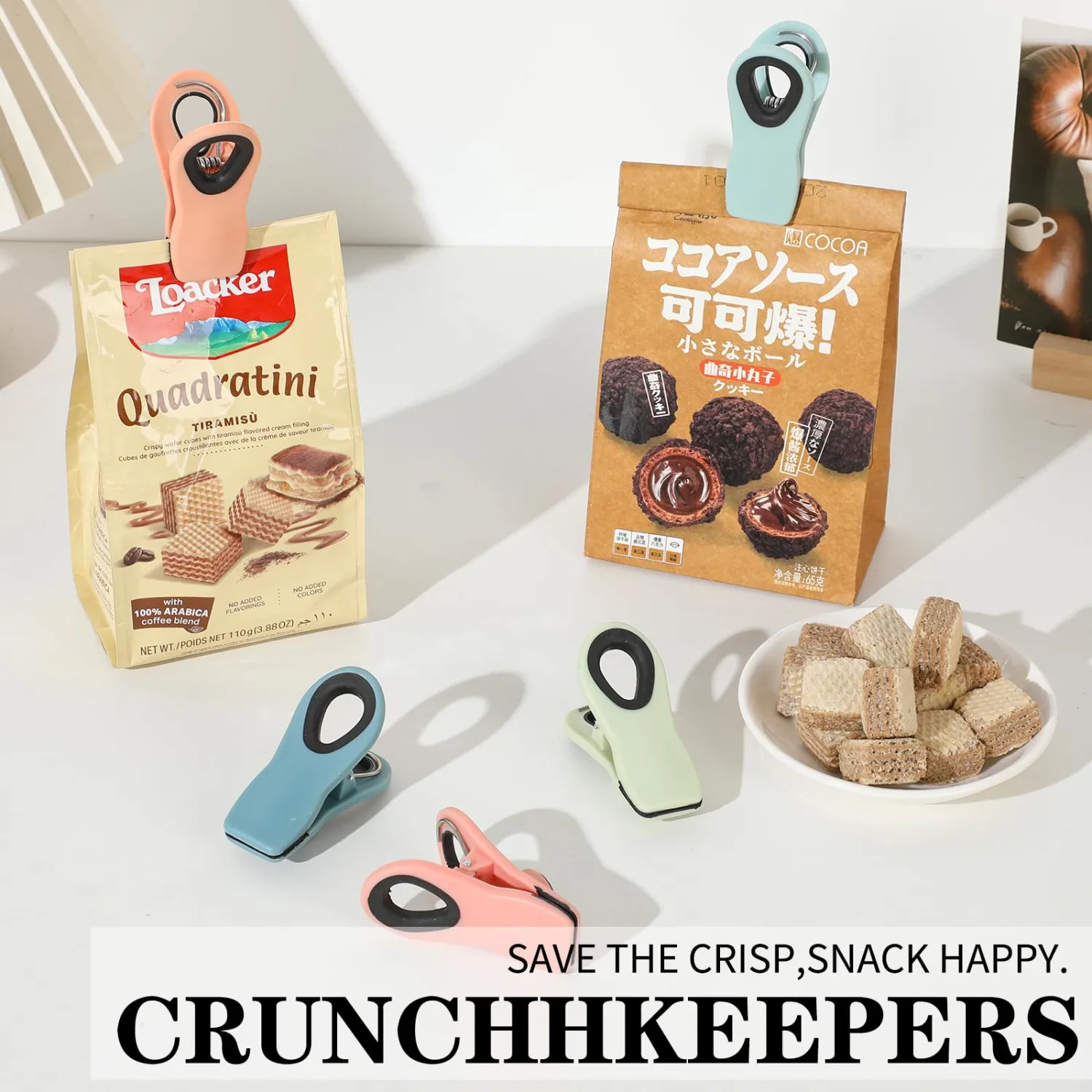 Chip Clips Bread Clips Bag Clips Magnetic Clips Chip Clip Chip Clips Bag Clips Food Clips Clips for Food Packages Chip Bag Clip (10pcs Warm Colored)