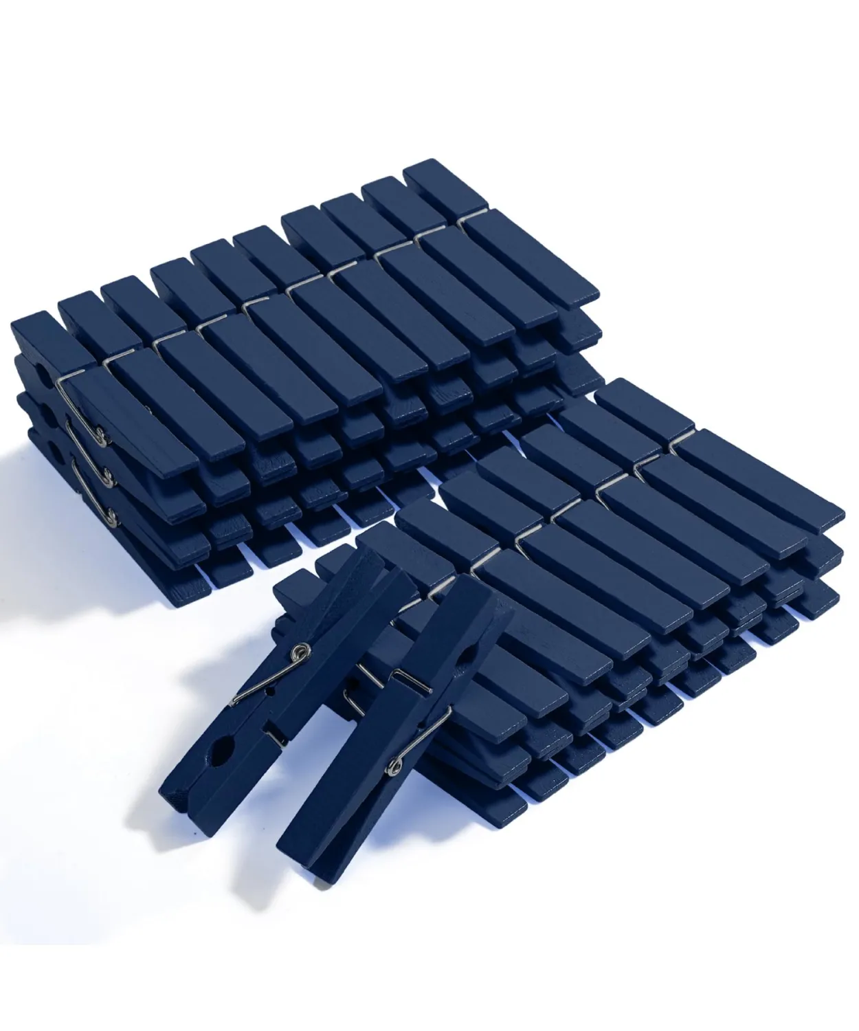Mr. Pen- Wooden Clothes Pins, Natural Wood, 50 Pack, 2.9 Inch, Dark Blue, Rust Resistant Clothes Pins for Hanging Clothes, Clothes Pins Wood, Clothing Pins, Clothes Pegs, Clothespins, Wood Clothespin