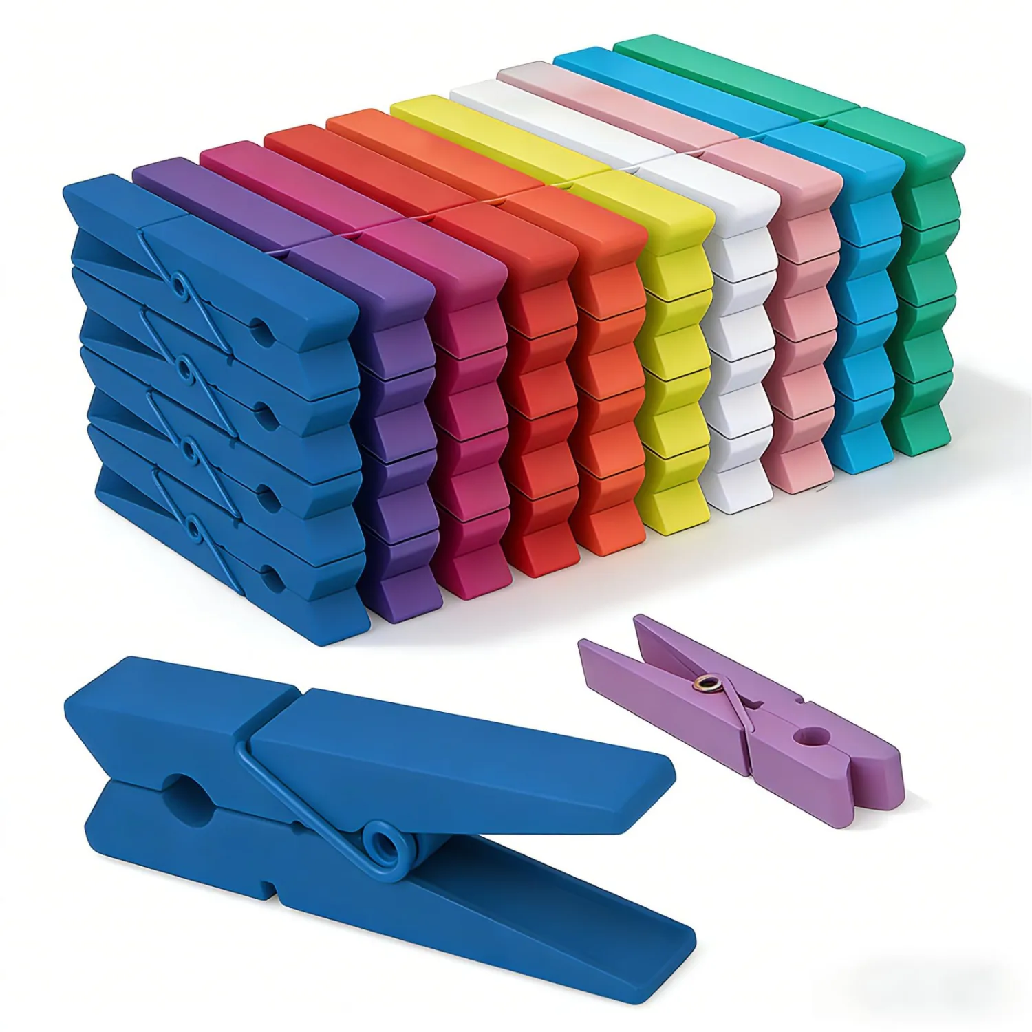 50 Pack Colored Wooden Clothespins: Small Clothes Pins for Laundry Crafts Home Décor - Durable Mini Wood Clips for Hanging Photos Party Decorations DIY Projects