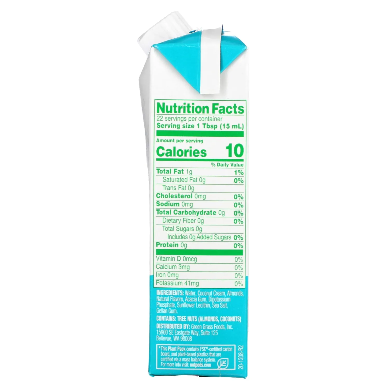 nutpods® Unsweetened Caramel Coffee Creamer, dairy-free, 11.2oz