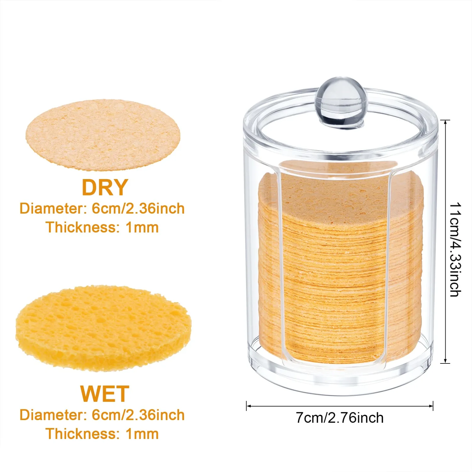Geiserailie 50 Pcs Compressed Facial Sponges Facial Makeup Natural Cosmetic Spa Sponges for Women Cleansing, Exfoliating Mask, Makeup Removal, Dead Skin, and Dirt, Travel Accessories(Yellow)