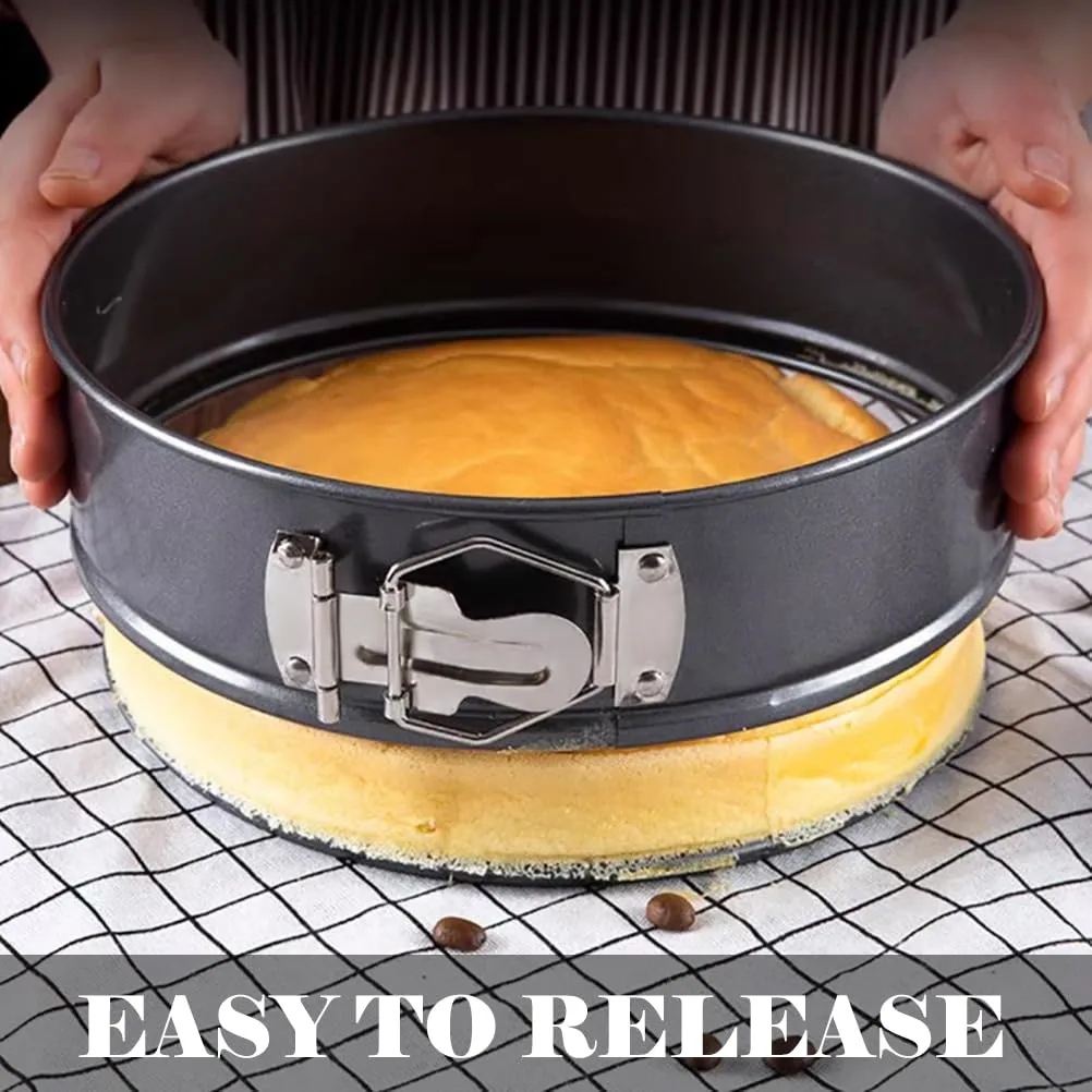 Tellshun 8 Inch Non-stick Springform Pan with 50 Pcs Parchment Paper Cheesecake Pan with Removable Bottom Baking Mold Round Leakproof