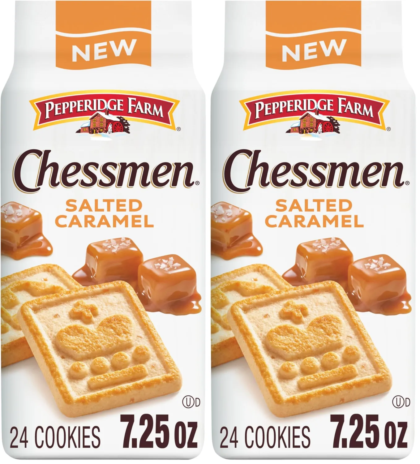 Pepperidge Farm Chessmen Salted Caramel Cookies, 7.25 Oz Bag (Pack of 2)