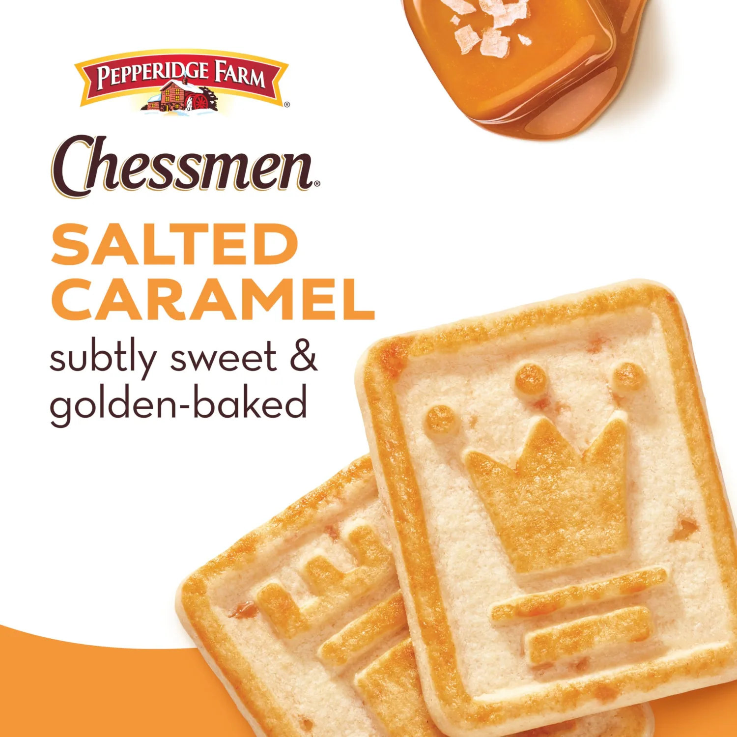Pepperidge Farm Chessmen Salted Caramel Cookies, 7.25 Oz Bag (Pack of 2)