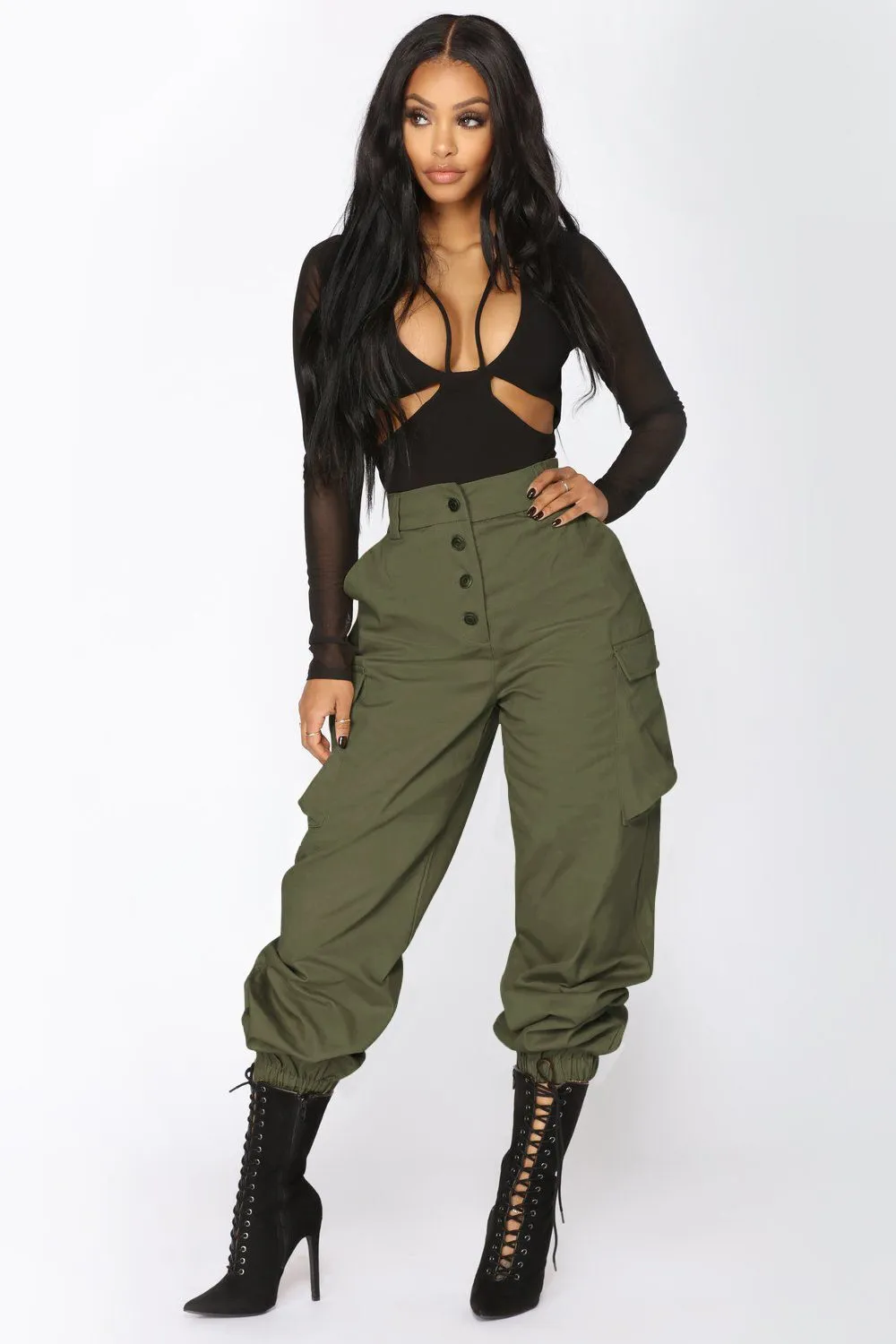 European And American-style Trendy High-waisted Drawstring Casual Pants