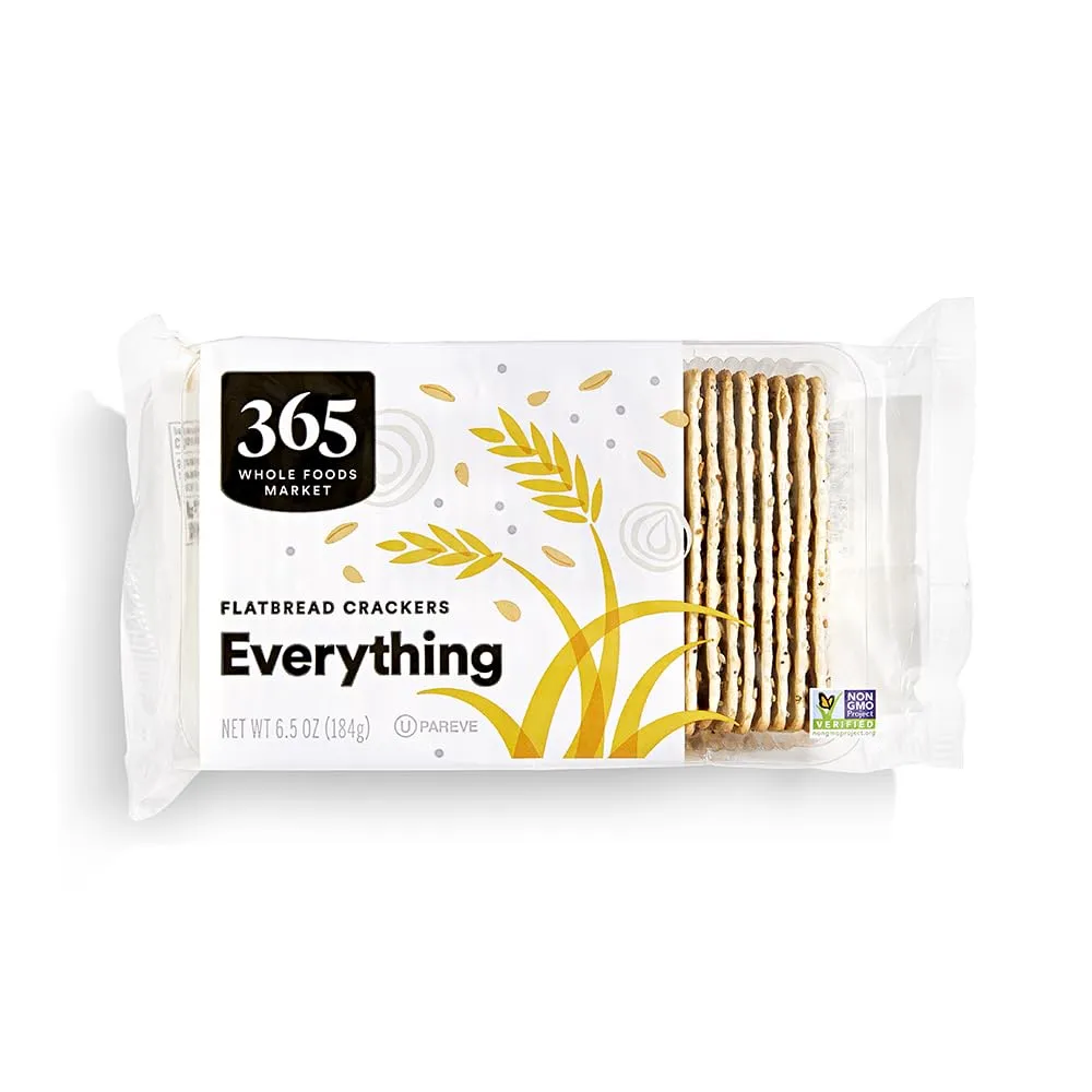 365 by Whole Foods Market, Everything Flavor Flatbread Crackers, 6.5 Ounce