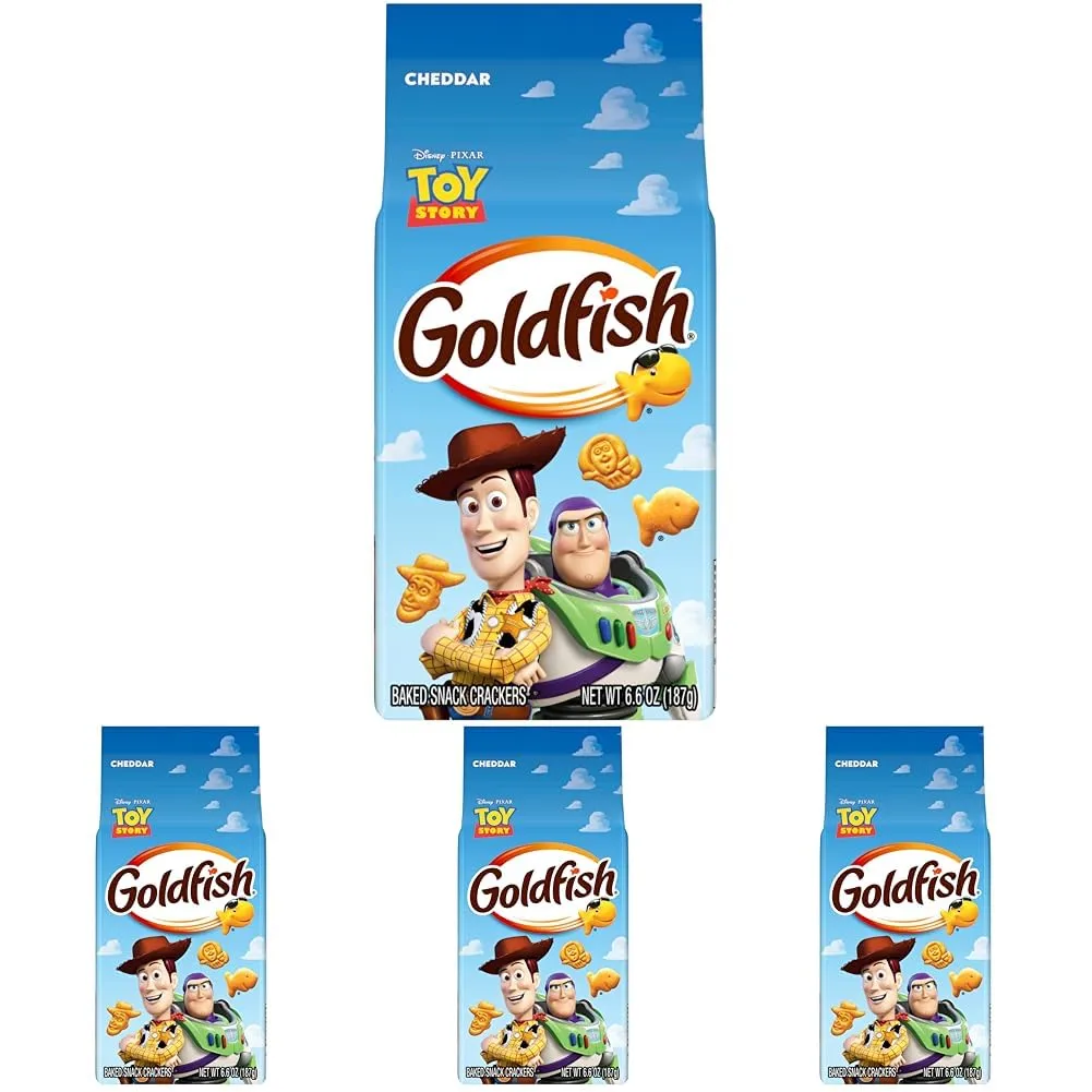 Goldfish Disney Pixar Toy Story Cheddar Cheese Crackers, 6.6 Oz Bag (Pack of 4)