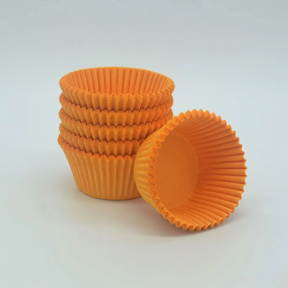 Orange Cupcake Liners Greaseproof Paper Standard Baking Cups for Party and More, 150-Count