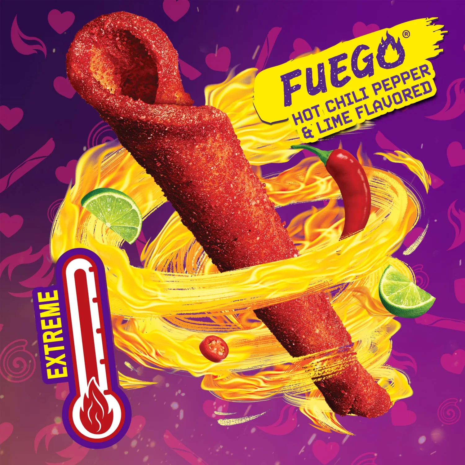 Takis Fuego 18 pc / 1 oz Valentine's Day Multipack, Hot Chili Pepper & Lime Flavored Extreme Spicy Rolled Tortilla Chips