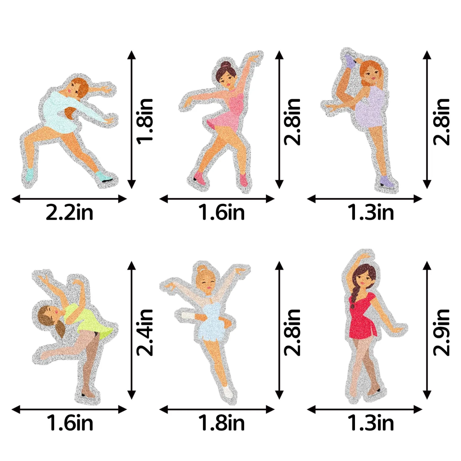 18 Pcs Ice Skating Girl Cupcake Toppers - Kid Girls Birthday Decorations - Baby Shower Birthday Cake Picks