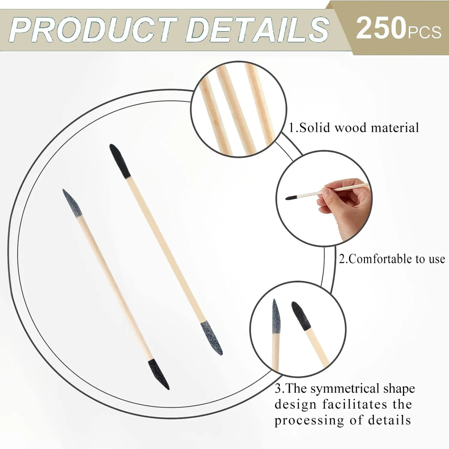 50 Pack Sanding Sticks, Double End Matchsticks Sanding Sticks for Plastic Models, Fine Detailing Sanding Tools for Tight Spaces Wood, 150&280 Grit, 5.4 x 0.2 Inch