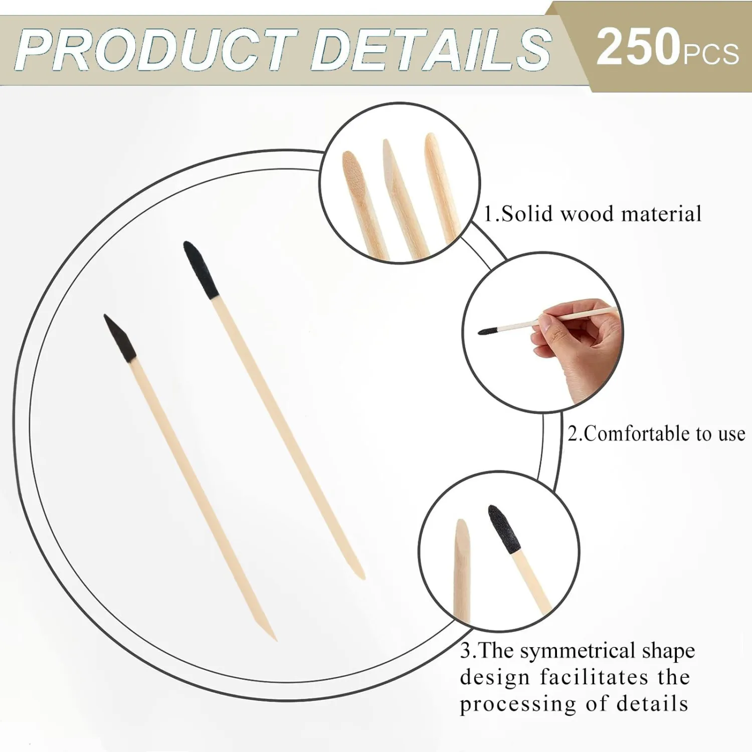 50 Pack Sanding Sticks, Matchsticks Sanding Sticks for Plastic Models, Fine Detailing Sanding Tools for Tight Spaces Wood, 280 Grit, 5.4 x 0.2 Inch