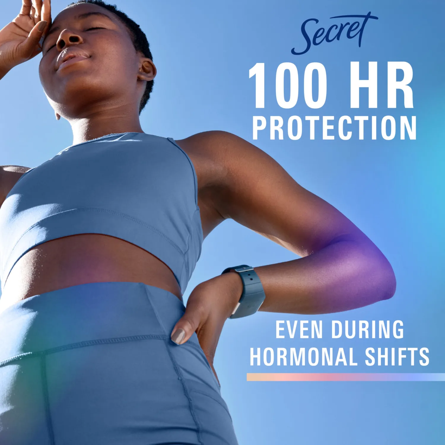 Secret Clinical Strength Antiperspirant Deodorant for Women, 100hr Sweat & Odor Protection, 3X Stress Protection with Hyaluronic Acid, PH Balanced, Invisible Solid, Completely Clean Scent, 0.5 oz