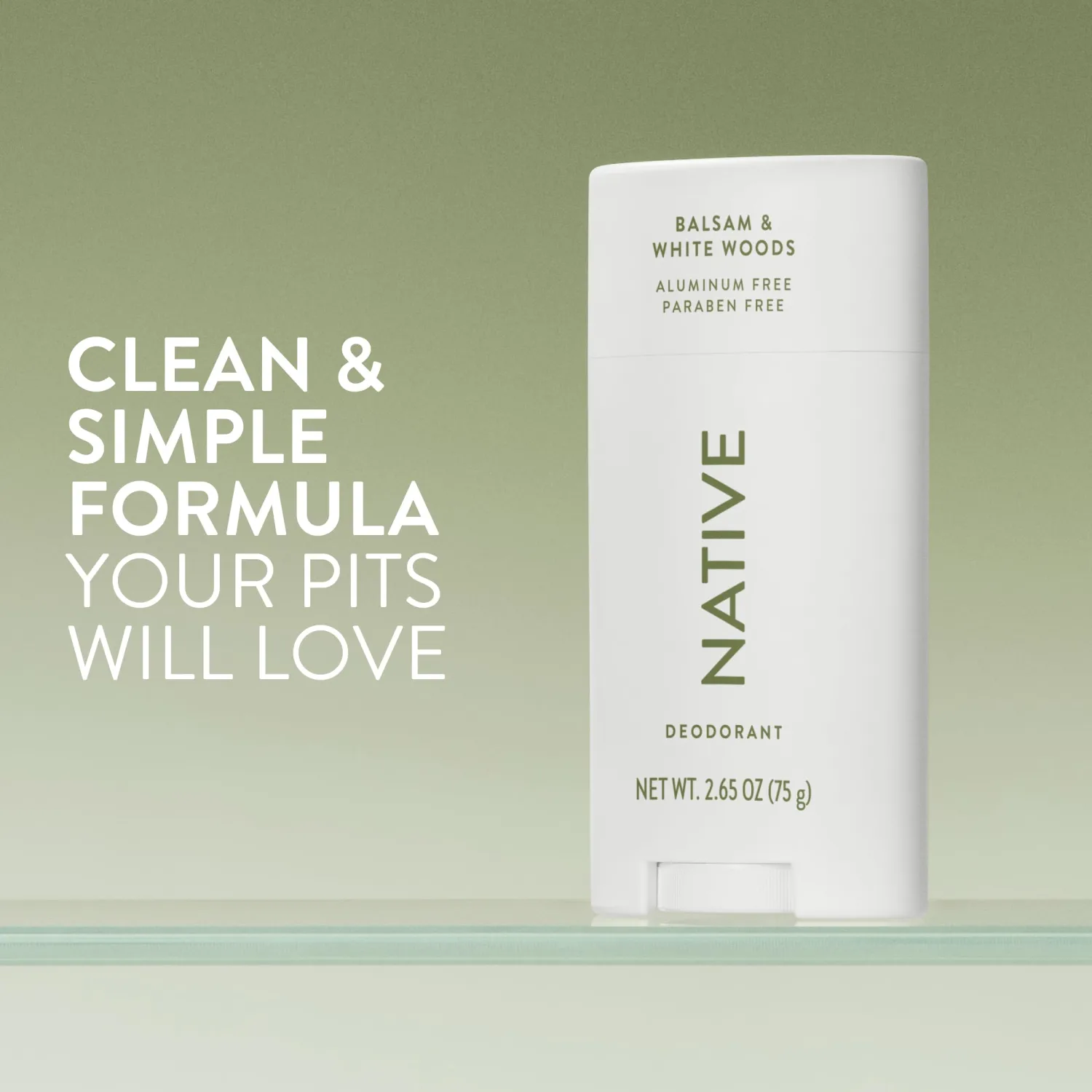 Native Deodorant Contains Naturally Derived Ingredients, 72 Hour Odor Control, Deodorant for Women and Men, Aluminum Free, Balsam & White Woods 2.65oz