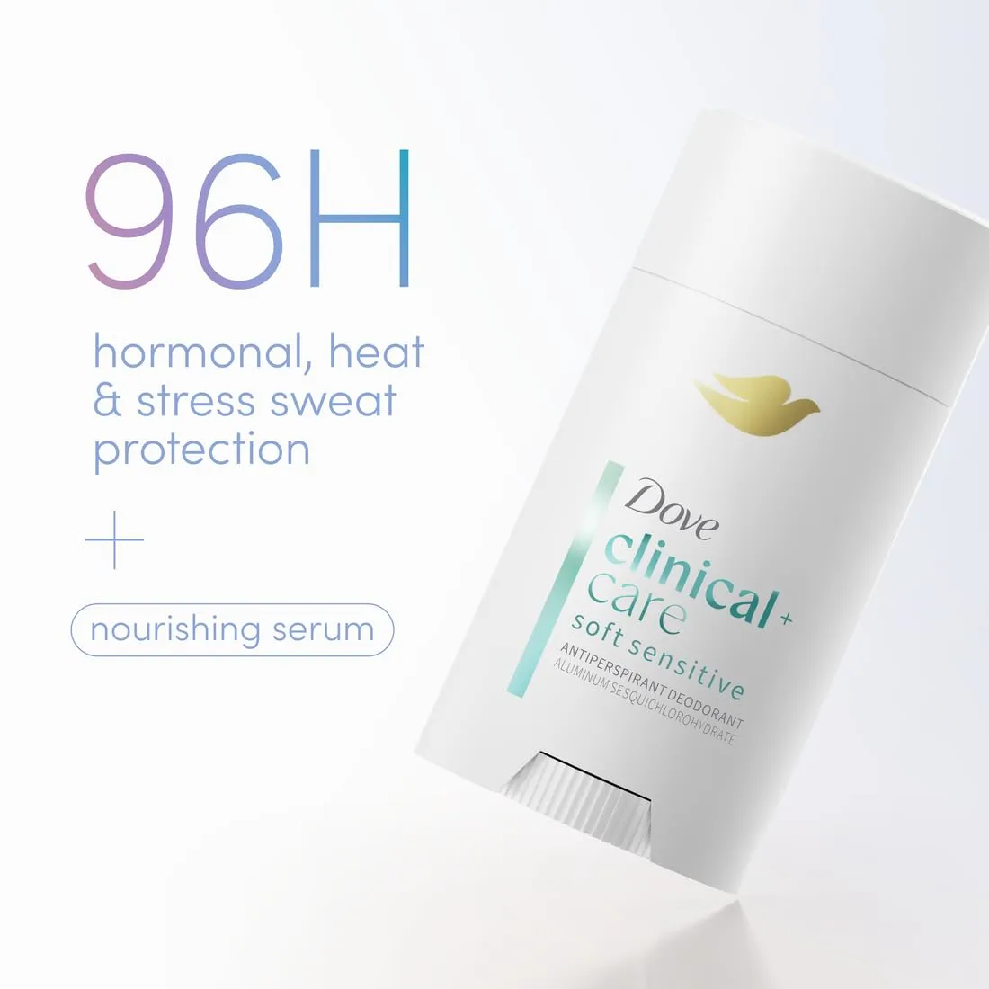 Dove Clinical + Care Antiperspirant Deodorant Invisible Solid Stick for Women Clean Soft for Sensitive Skin Hypoallergenic 2.6 oz