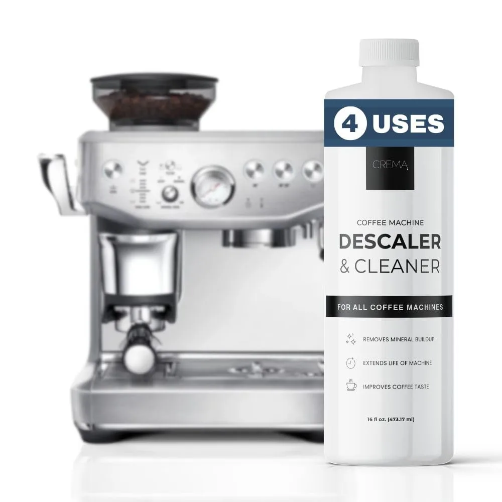CREMA Coffee Products – Coffee Machine Descaler & Cleaner – Compatible with All Machines – 16 fl oz (4 Uses)