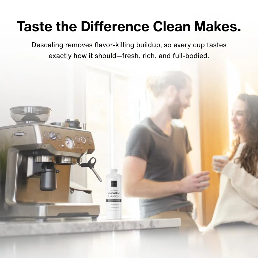 CREMA Coffee Products – Coffee Machine Descaler & Cleaner – Compatible with All Machines – 16 fl oz (4 Uses)