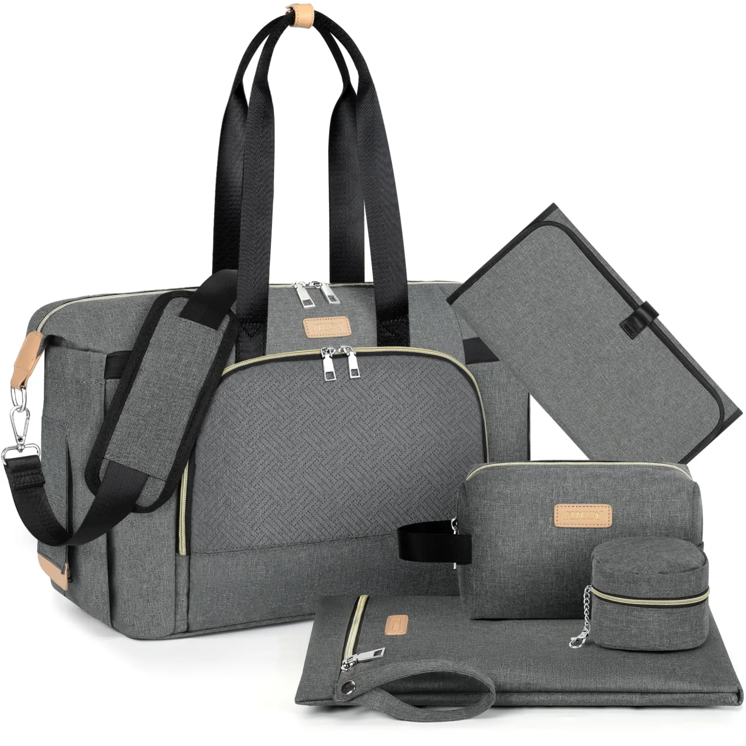 ITIEZY Diaper Bag Tote for Baby - Large Mommy Bag with Portable Changing Pad Pacifier Case, Hospital Bags Travel Baby Bag