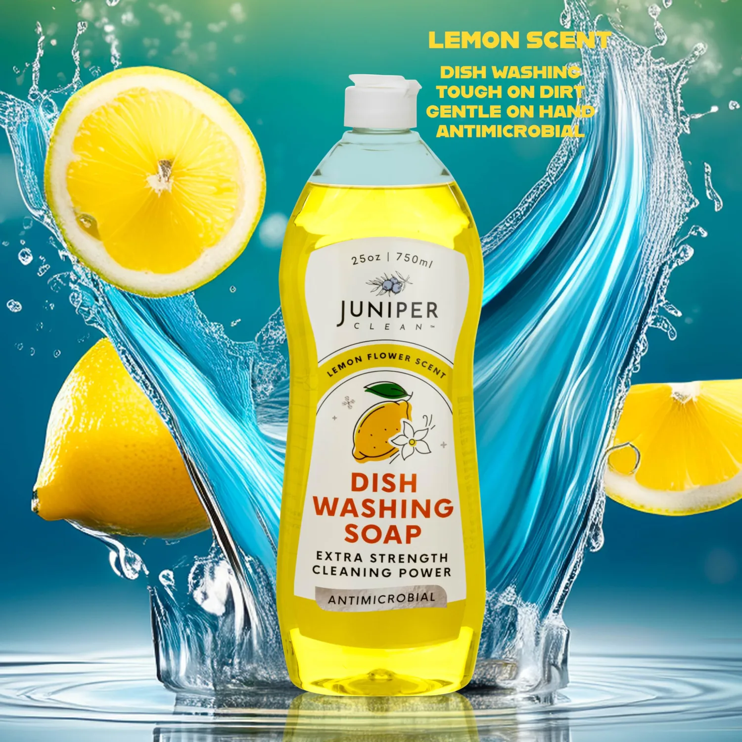 Dish Soap, Lemon Scent, Liquid Dish Washing Soap Squeeze Bottle 25 Fl Oz (Pack of 1)