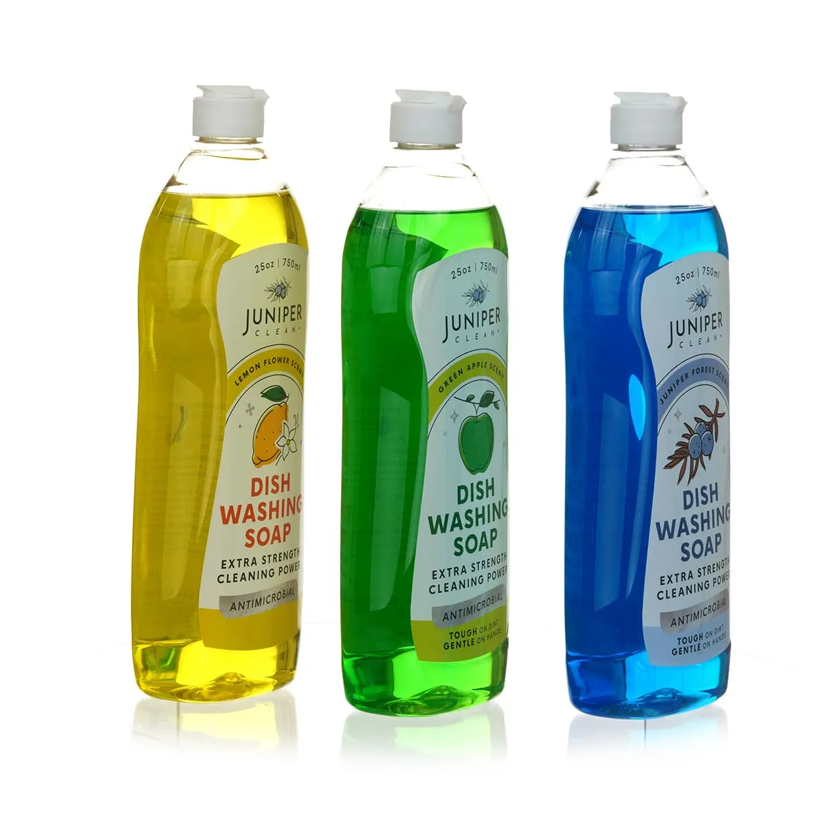 Dish Soap, Lemon & Apple & Forest Scent, Liquid Dish Washing Soap Squeeze Bottle 25 Fl Oz (Pack of 6)