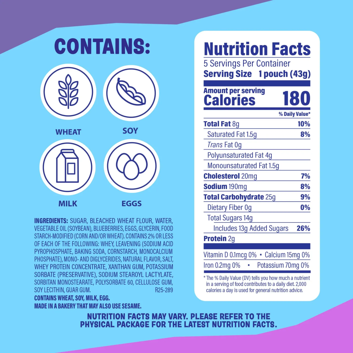 Little Bites Blueberry Muffins, 5 individual packs, (1.5 oz each), Real Blueberries Mini Muffins, 7.5 oz Multipack