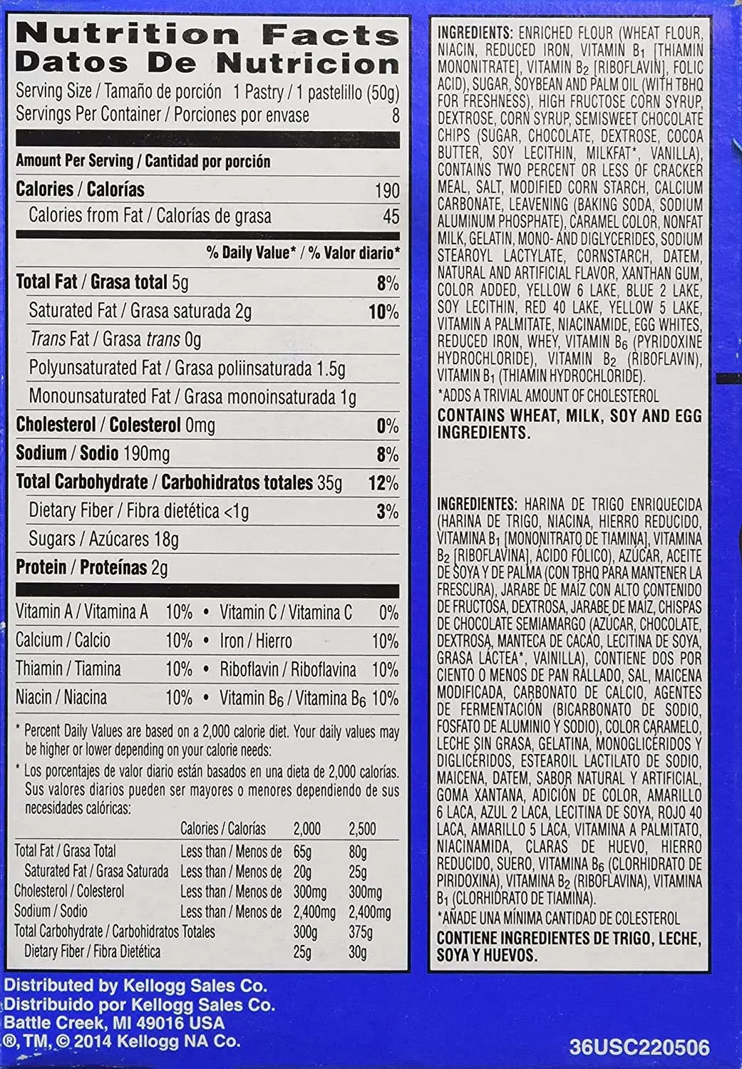 Kellogg's Pop Tarts Chocolate Chip Cookie Dough - 14.1 oz
