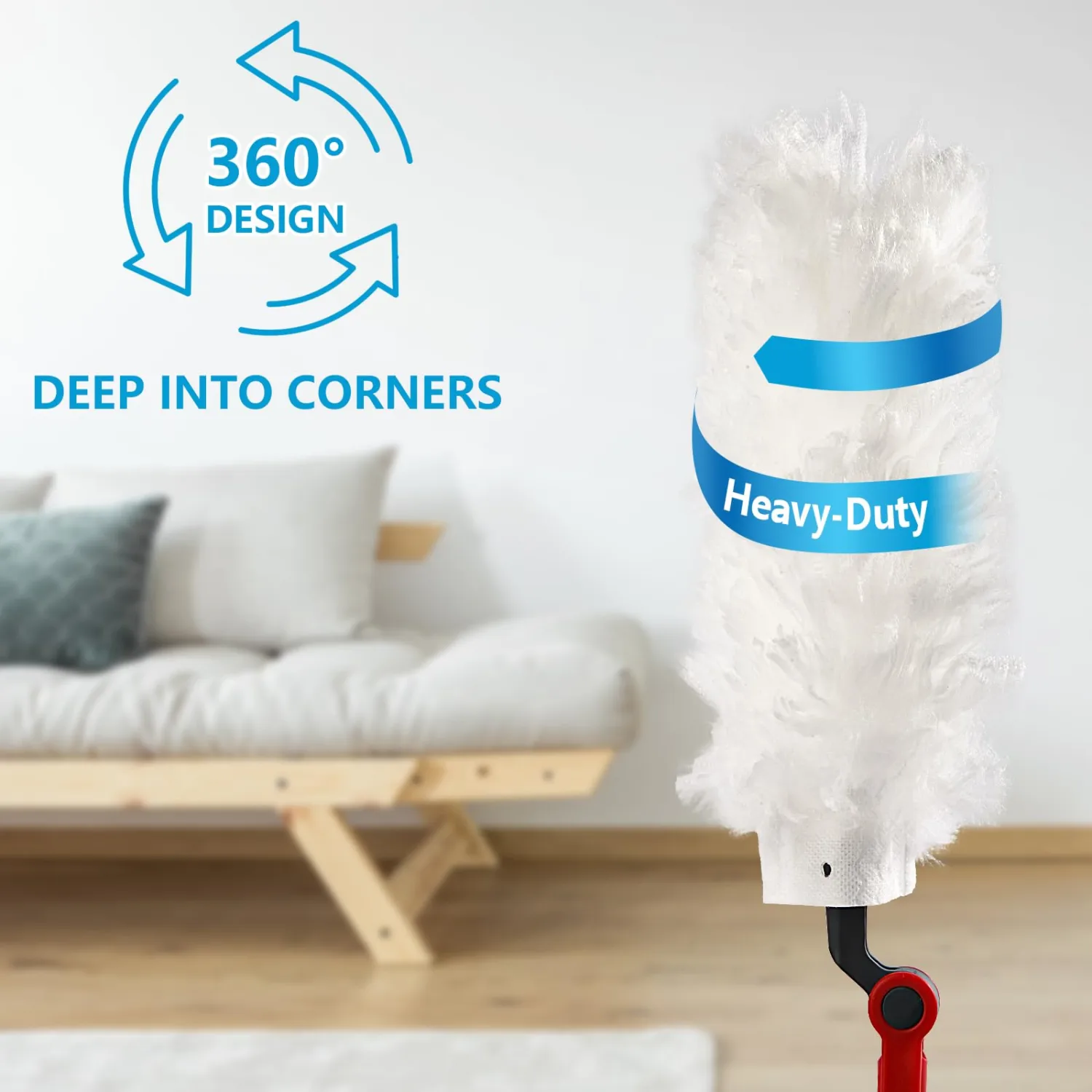 20 Count Heavy Duty Dusting Refills Disposable Compatible with Ocedar Flexible Duster Red Handle