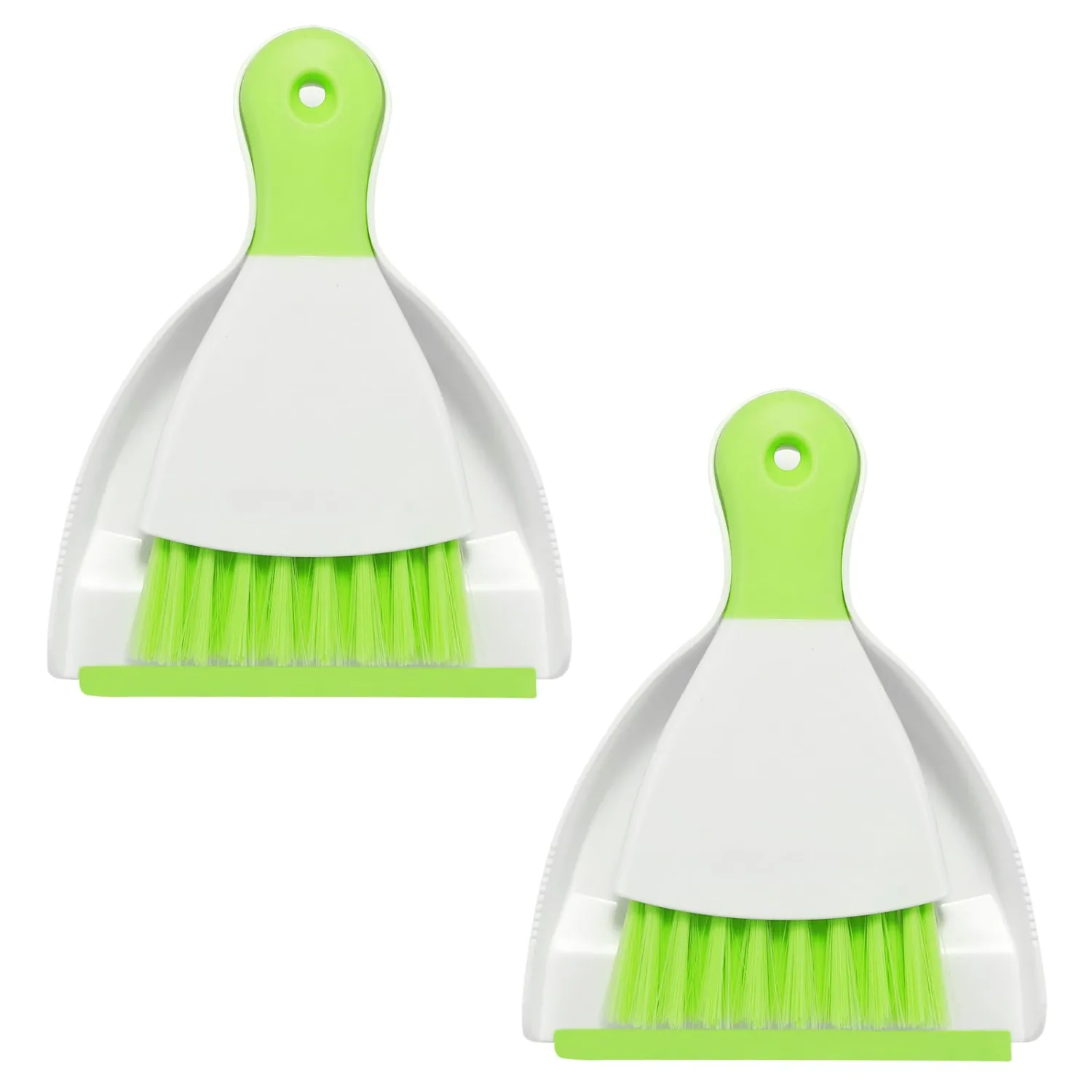 NACENA Mini Dustpan and Brush Set 2 Pack, Small Broom and Dustpan Set Dust Pan and Mini Hand Broom Dustpan and Broom Combo Compact for Home Table Keyboards Sofa Kitchen, Dark & Blue