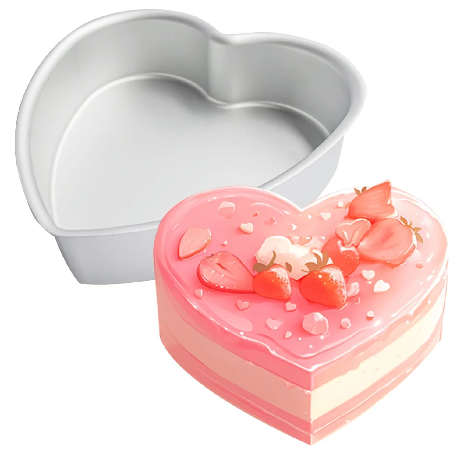 8 Inches Aluminum Heart Shaped Cake Pans Tins