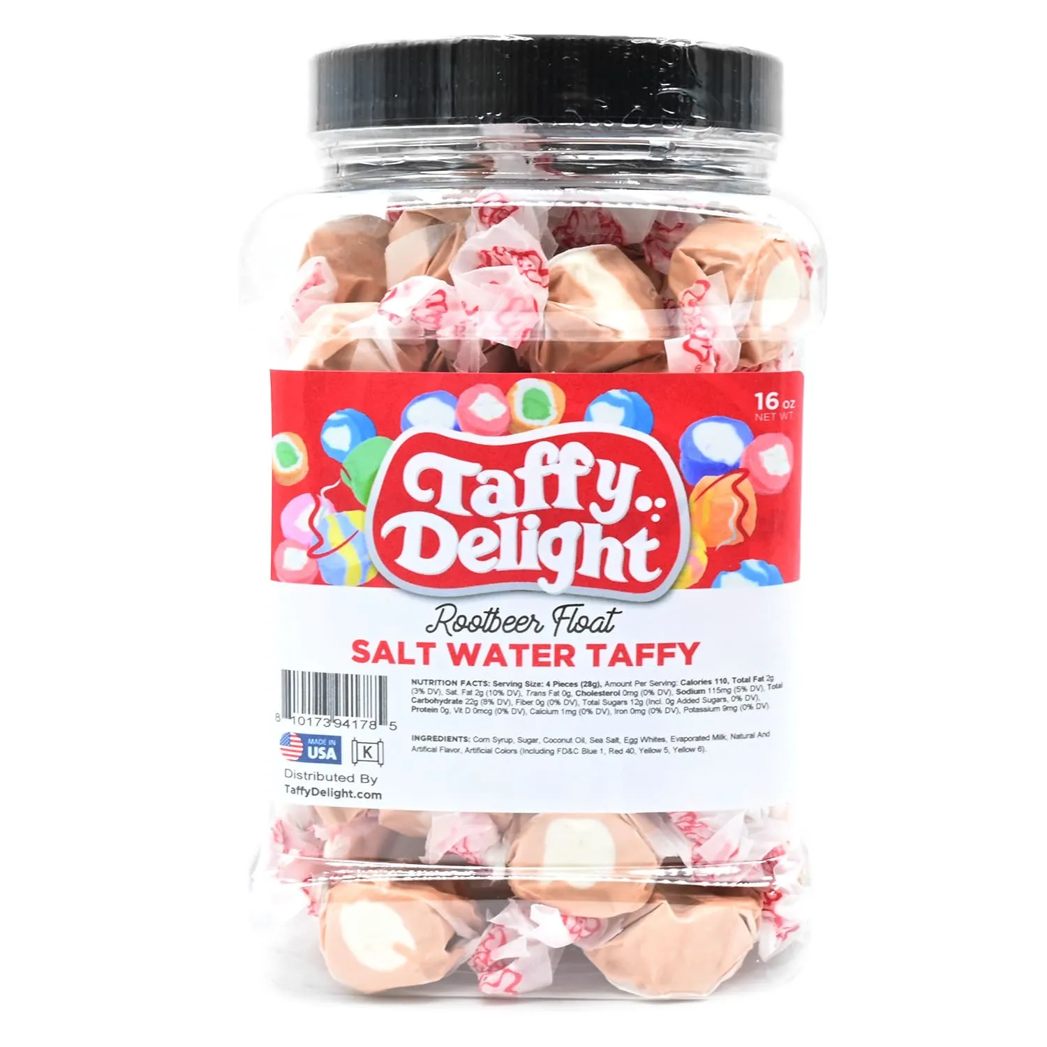Taffy Delight Salt Water Taffy (16oz, Rootbeer Float)