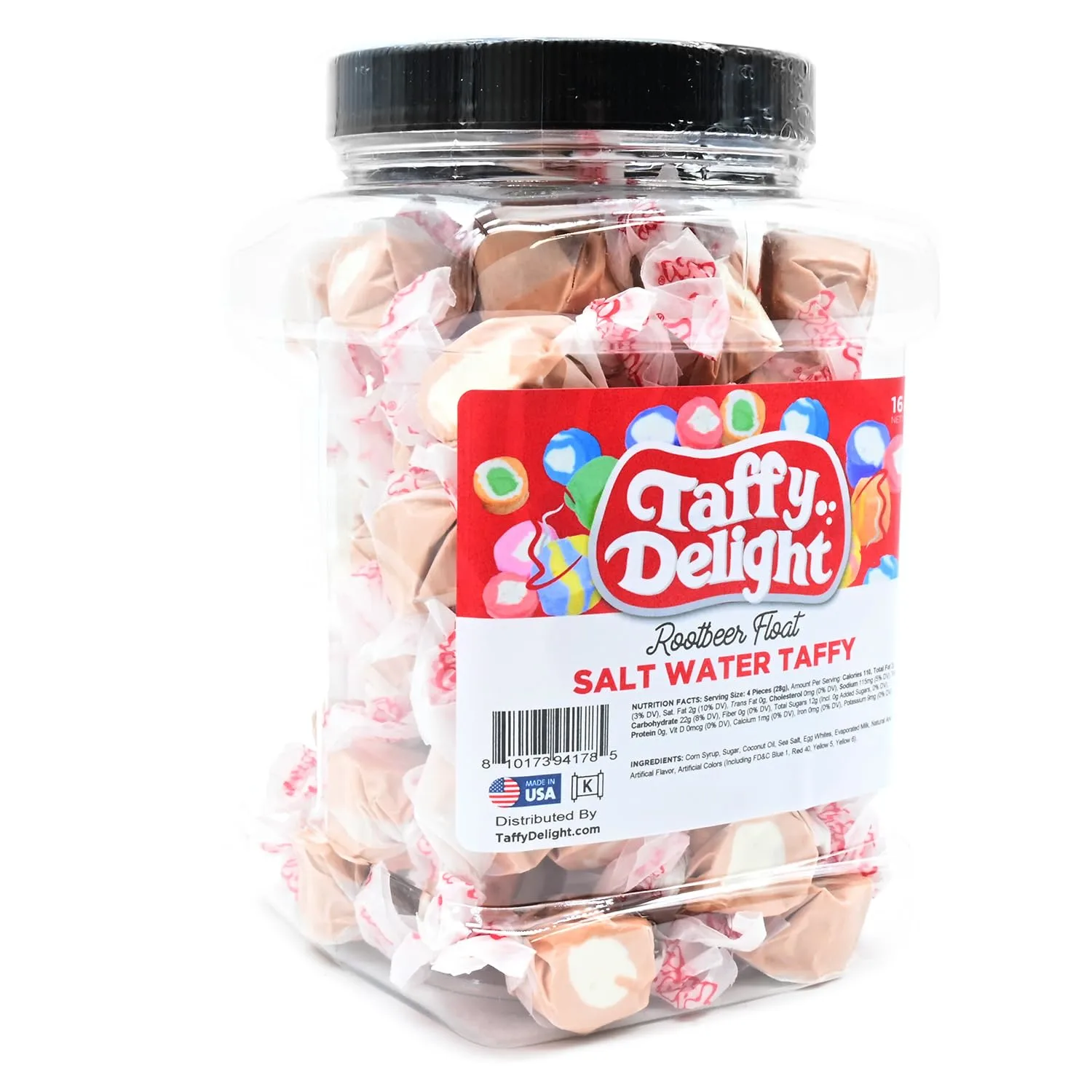 Taffy Delight Salt Water Taffy (16oz, Rootbeer Float)