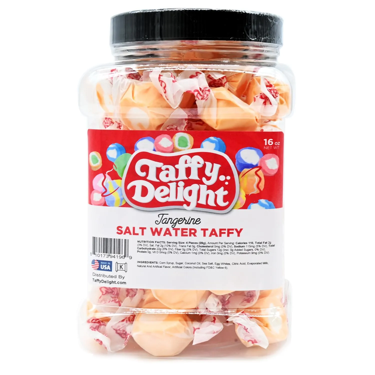 Taffy Delight Salt Water Taffy (16oz, Tangerine)
